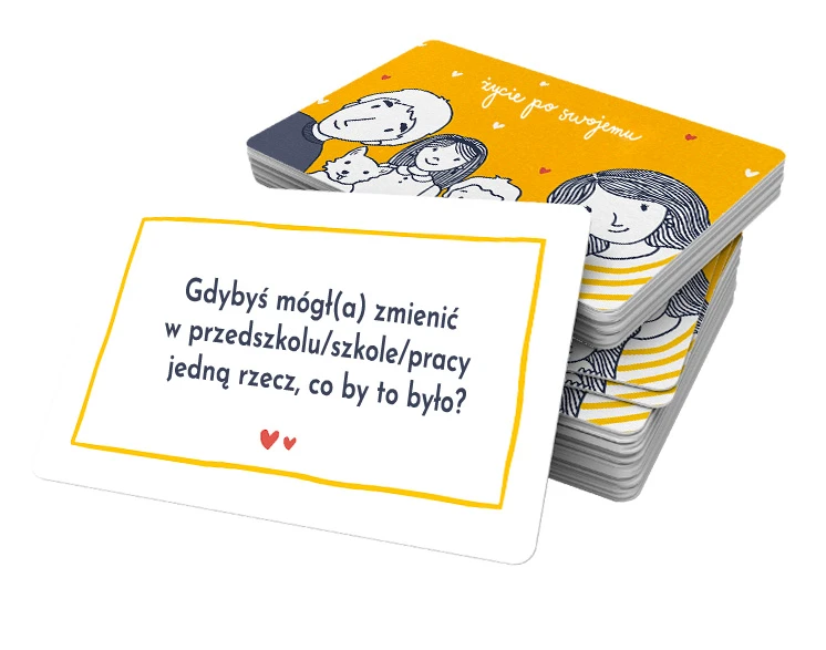 Talia kart dla dzieci i dorosłych z przykładową kartą